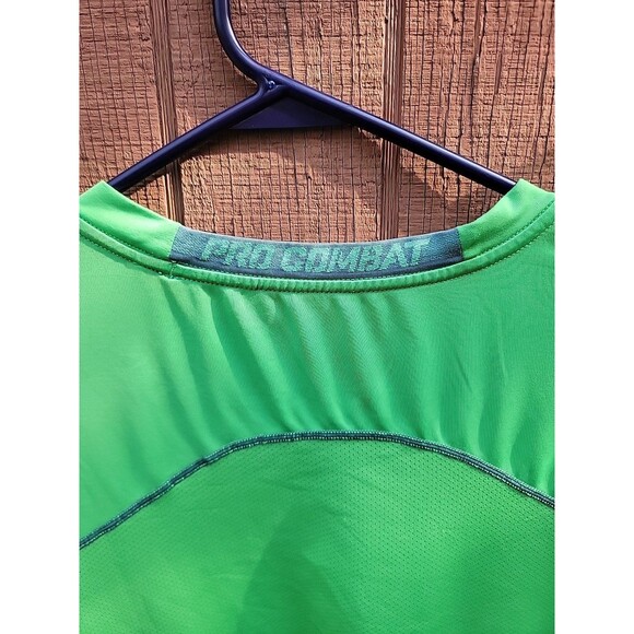 Nike Pro Combat Shirt Men Large Green Fitted Compression Logo Sports - Picture 4 of 6